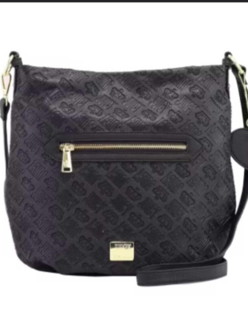JUICY COUTURE Black Crossbody Bucket Embossed Bag